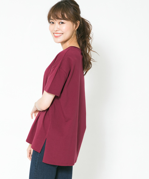 F by ROSSO(エフバイロッソ)の「F by ROSSO クルーネックビックTシャツ(Tシャツ/カットソー・レディース・ホワイト/ブラック/グリーン/ボルドー・FREE)」の1枚目の写真