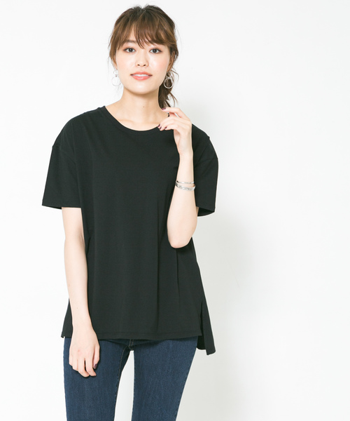 F by ROSSO(エフバイロッソ)の「F by ROSSO クルーネックビックTシャツ(Tシャツ/カットソー・レディース・ホワイト/ブラック/グリーン/ボルドー・FREE)」の3枚目の写真