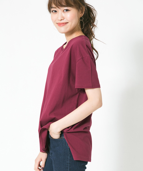 F by ROSSO(エフバイロッソ)の「F by ROSSO クルーネックビックTシャツ(Tシャツ/カットソー・レディース・ホワイト/ブラック/グリーン/ボルドー・FREE)」の5枚目の写真