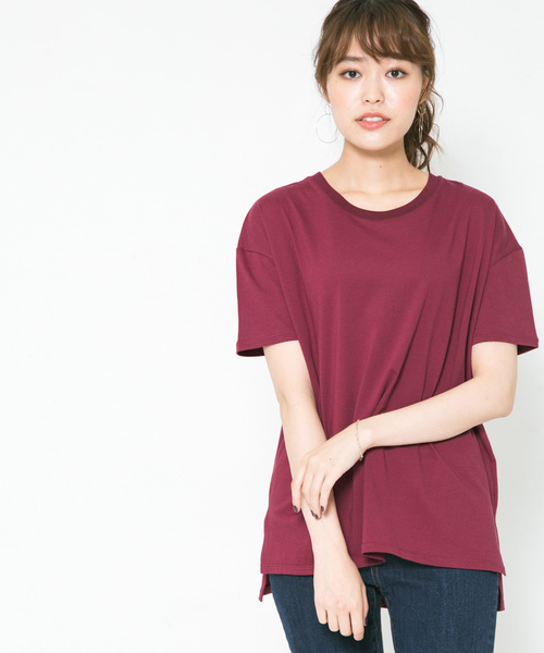 F by ROSSO(エフバイロッソ)の「F by ROSSO クルーネックビックTシャツ(Tシャツ/カットソー・レディース・ホワイト/ブラック/グリーン/ボルドー・FREE)」の6枚目の写真