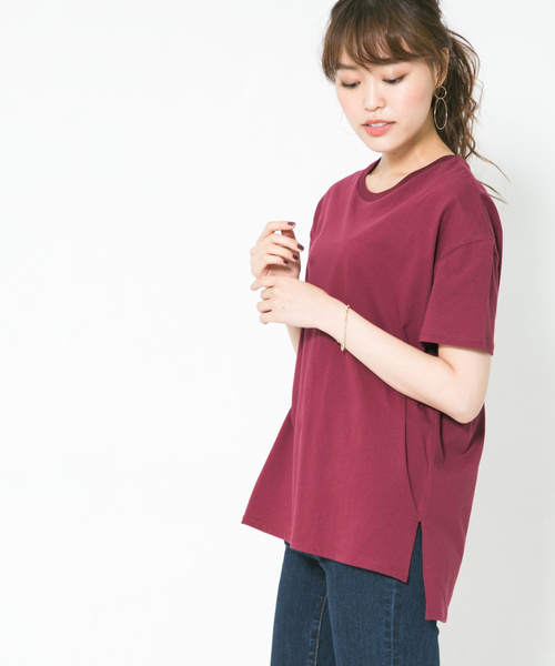 F by ROSSO(エフバイロッソ)の「F by ROSSO クルーネックビックTシャツ(Tシャツ/カットソー・レディース・ホワイト/ブラック/グリーン/ボルドー・FREE)」の7枚目の写真