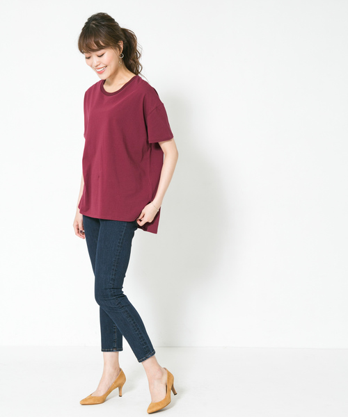 F by ROSSO(エフバイロッソ)の「F by ROSSO クルーネックビックTシャツ(Tシャツ/カットソー・レディース・ホワイト/ブラック/グリーン/ボルドー・FREE)」の8枚目の写真