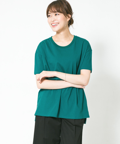 F by ROSSO(エフバイロッソ)の「F by ROSSO クルーネックビックTシャツ(Tシャツ/カットソー・レディース・ホワイト/ブラック/グリーン/ボルドー・FREE)」の10枚目の写真