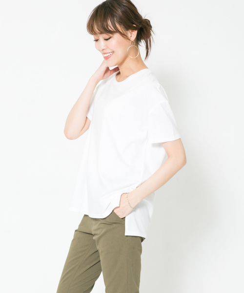 F by ROSSO(エフバイロッソ)の「F by ROSSO クルーネックビックTシャツ(Tシャツ/カットソー・レディース・ホワイト/ブラック/グリーン/ボルドー・FREE)」の17枚目の写真