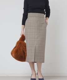 バレンシアチェックハイウエストタイトスカート