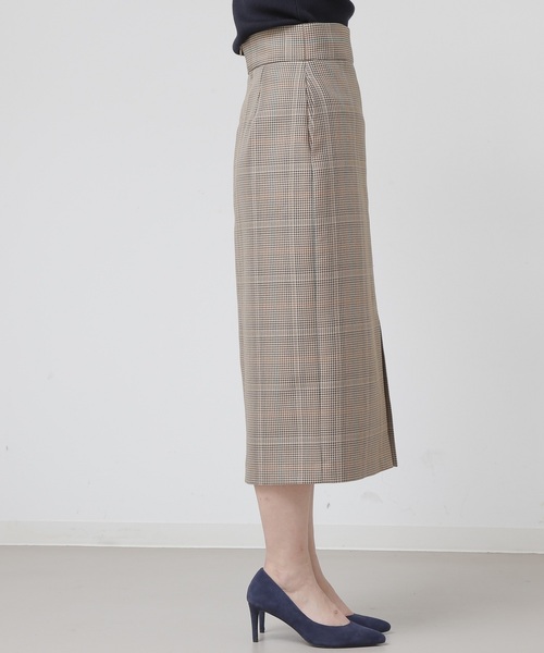 Liesse（リエス）の「バレンシアチェックハイウエストタイトスカート（スカート・レディース・ベージュ系その他/チェック・S/M/L）」の11枚目の写真