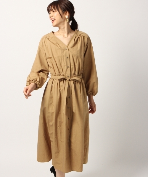 GLOBAL WORK（グローバルワーク）の「ベルトツキVネックシャツワンピース/802483（ワンピース）」 - WEAR