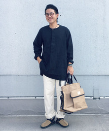 snow peak スノーピーク ストライプ スリーピング シャツ 長袖シャツ snow peak (スノーピーク) Hand-woven Cotton Pin-stripe