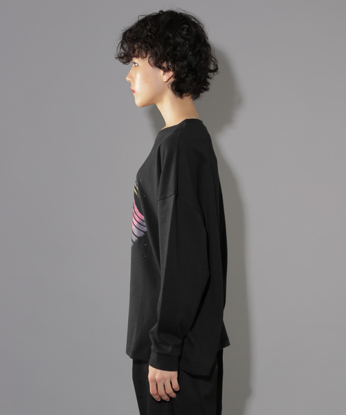 PAGEBOY（ページボーイ）の「スペースロックＴシャツ（Tシャツ/カットソー・レディース・チャコールグレー/ブラック・FREE）」の14枚目の写真