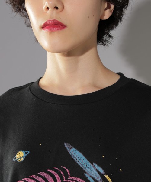 PAGEBOY（ページボーイ）の「スペースロックＴシャツ（Tシャツ/カットソー・レディース・チャコールグレー/ブラック・FREE）」の16枚目の写真
