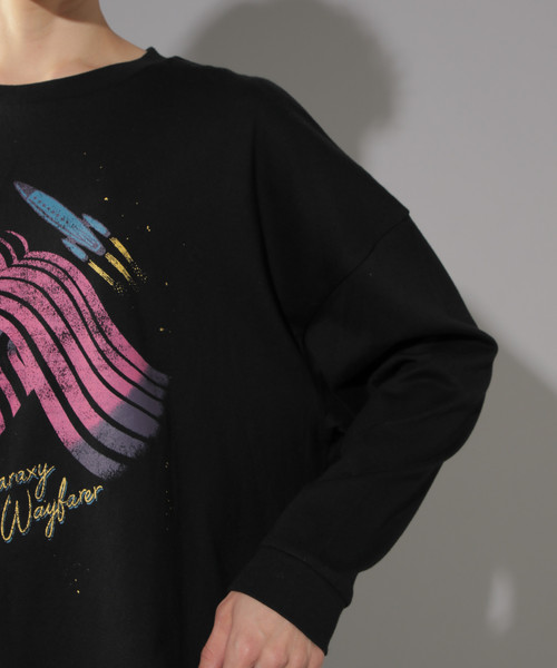 PAGEBOY（ページボーイ）の「スペースロックＴシャツ（Tシャツ/カットソー・レディース・チャコールグレー/ブラック・FREE）」の17枚目の写真