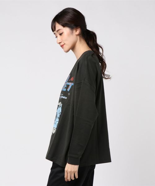 PAGEBOY（ページボーイ）の「スペースロックＴシャツ（Tシャツ/カットソー・レディース・チャコールグレー/ブラック・FREE）」の4枚目の写真