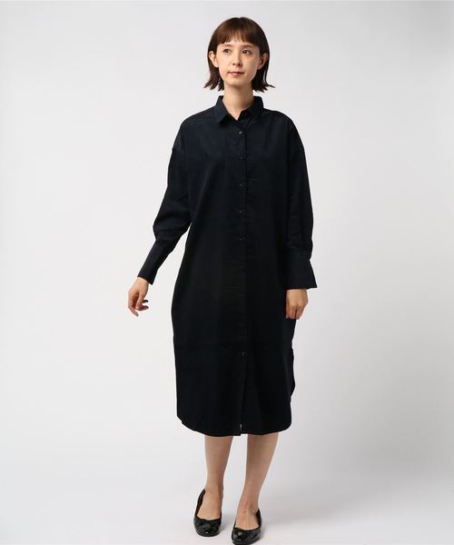 YECCA VECCA(イェッカヴェッカ)の「・コーデュロイシャツワンピース(ワンピース・レディース・ベージュ系その他/キャメル/ネイビー・FREE)」の10枚目の写真