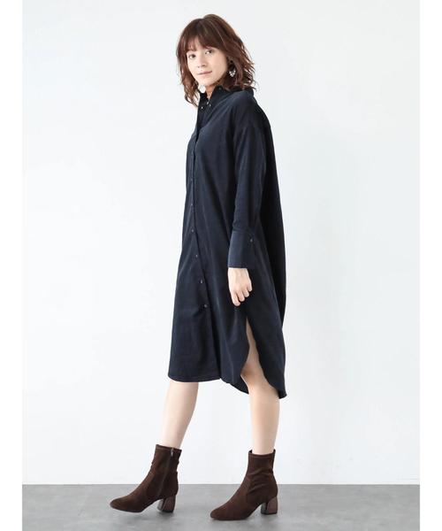 YECCA VECCA(イェッカヴェッカ)の「・コーデュロイシャツワンピース(ワンピース・レディース・ベージュ系その他/キャメル/ネイビー・FREE)」の13枚目の写真