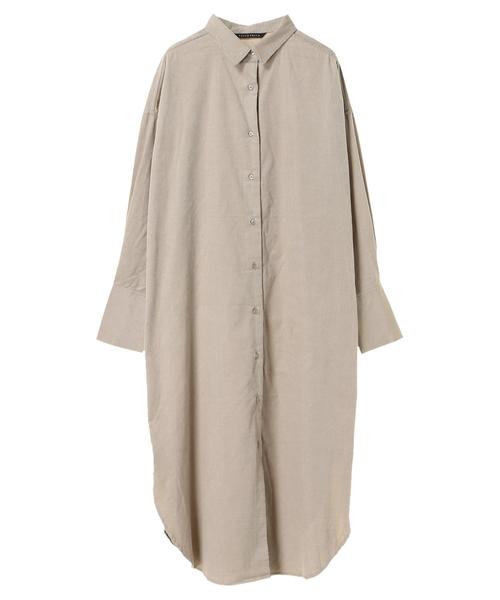 YECCA VECCA(イェッカヴェッカ)の「・コーデュロイシャツワンピース(ワンピース・レディース・ベージュ系その他/キャメル/ネイビー・FREE)」の5枚目の写真