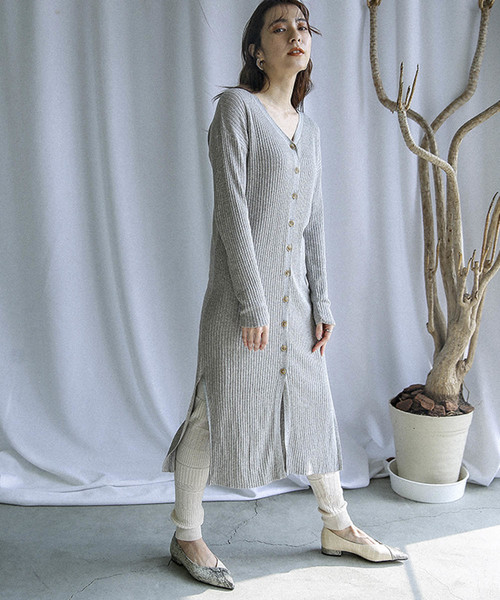 select MOCA(セレクトモカ)の「2WAYボタンニットワンピース(ワンピース・レディース・ブラック/グレー/グリーン・FREE)」の6枚目の写真