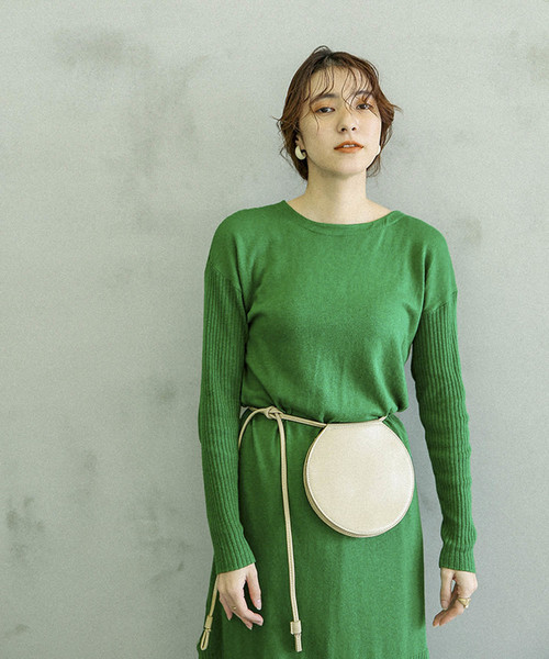 select MOCA(セレクトモカ)の「2WAYボタンニットワンピース(ワンピース・レディース・ブラック/グレー/グリーン・FREE)」の9枚目の写真