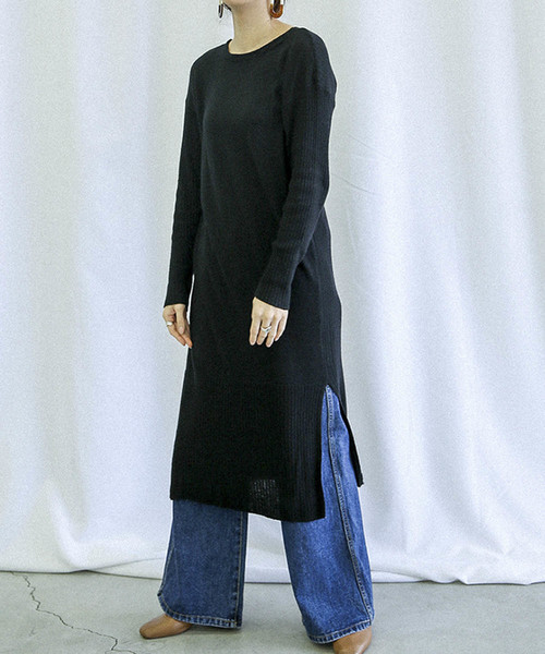 select MOCA(セレクトモカ)の「2WAYボタンニットワンピース(ワンピース・レディース・ブラック/グレー/グリーン・FREE)」の13枚目の写真