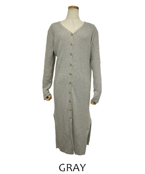 select MOCA(セレクトモカ)の「2WAYボタンニットワンピース(ワンピース・レディース・ブラック/グレー/グリーン・FREE)」の16枚目の写真