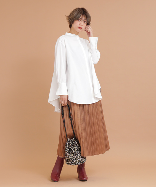 FREE'S MART（フリーズマート）の「◆スタンドカラーチュニックシャツ●（シャツ/ブラウス・レディース・ホワイト/ブラウン系その他/ブルー系その他/ベージュ/カーキ/ホワイト系その他/ブルー・FREE）」の8枚目の写真