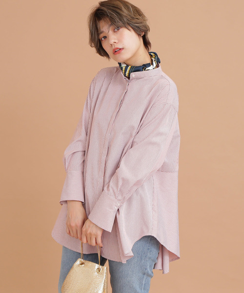 FREE'S MART（フリーズマート）の「◆スタンドカラーチュニックシャツ●（シャツ/ブラウス・レディース・ホワイト/ブラウン系その他/ブルー系その他/ベージュ/カーキ/ホワイト系その他/ブルー・FREE）」の10枚目の写真