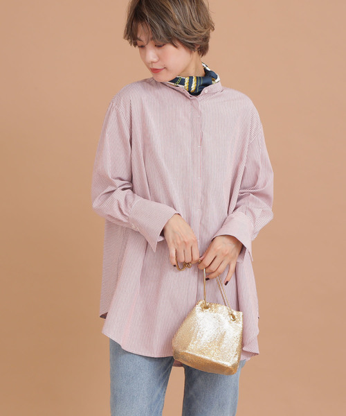 FREE'S MART（フリーズマート）の「◆スタンドカラーチュニックシャツ●（シャツ/ブラウス・レディース・ホワイト/ブラウン系その他/ブルー系その他/ベージュ/カーキ/ホワイト系その他/ブルー・FREE）」の15枚目の写真