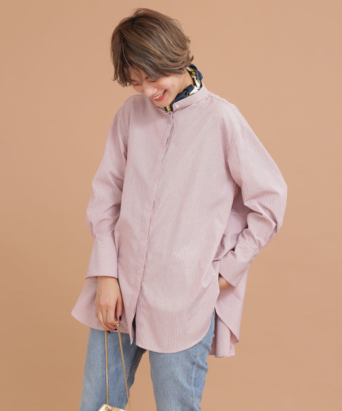 FREE'S MART（フリーズマート）の「◆スタンドカラーチュニックシャツ●（シャツ/ブラウス・レディース・ホワイト/ブラウン系その他/ブルー系その他/ベージュ/カーキ/ホワイト系その他/ブルー・FREE）」の21枚目の写真