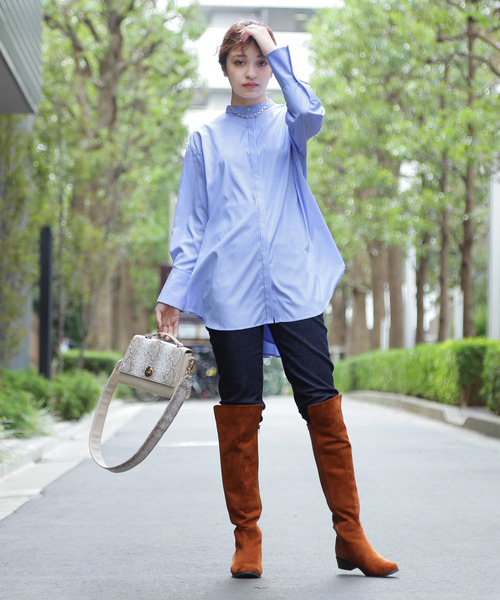 FREE'S MART（フリーズマート）の「◆スタンドカラーチュニックシャツ●（シャツ/ブラウス・レディース・ホワイト/ブラウン系その他/ブルー系その他/ベージュ/カーキ/ホワイト系その他/ブルー・FREE）」の9枚目の写真