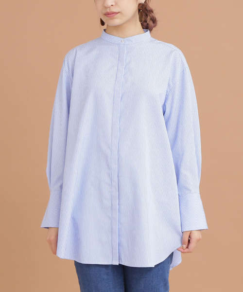 FREE'S MART（フリーズマート）の「◆スタンドカラーチュニックシャツ●（シャツ/ブラウス・レディース・ホワイト/ブラウン系その他/ブルー系その他/ベージュ/カーキ/ホワイト系その他/ブルー・FREE）」の11枚目の写真