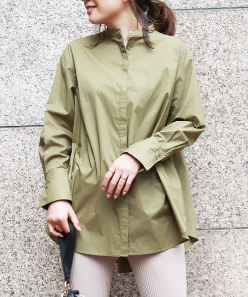 FREE'S MART（フリーズマート）の「◆スタンドカラーチュニックシャツ●（シャツ/ブラウス・レディース・ホワイト/ブラウン系その他/ブルー系その他/ベージュ/カーキ/ホワイト系その他/ブルー・FREE）」の5枚目の写真