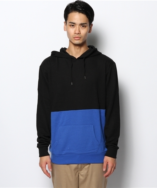 WEGO(ウィゴー)の「WEGO/バイカラープルパーカー(パーカー・メンズ・ホワイト/杢グレー/ブルー・MEDIUM/LARGE)」の4枚目の写真