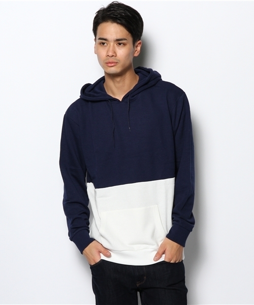 WEGO(ウィゴー)の「WEGO/バイカラープルパーカー(パーカー・メンズ・ホワイト/杢グレー/ブルー・MEDIUM/LARGE)」の12枚目の写真