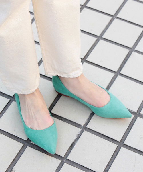 ADAM ET ROPE'（アダムエロペ）の「【雑誌掲載】カップインボロネーゼフラット（パンプス・レディース・ライトグレー/ブラック/ピンク/オレンジ/ミント・22.5cm/23.5cm/24.5cm/23.0cm/24.0cm/25.0cm）」の3枚目の写真