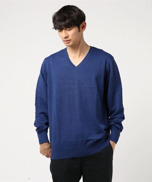 Ben Sherman(ベンシャーマン)の「Vネックコットンセーター(ニット/セーター・メンズ・シルバーグレー/ブルー/ブラック・LARGE/SMALL)」の3枚目の写真