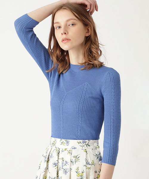 JILL STUART(ジルスチュアート)の「◆ケイティーリブニット(ニット/セーター・レディース・ホワイト/ブラック/ピンク/ブルー・FREE)」の1枚目の写真