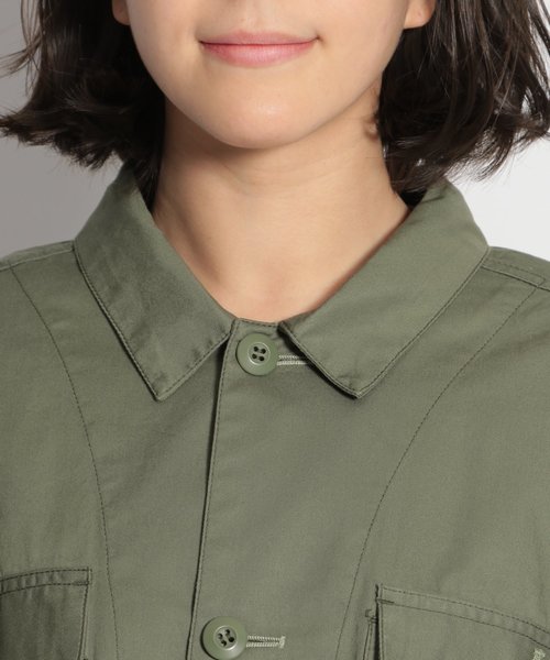 niko and...（ニコアンド）の「ビッグポケットワークジャケット（ミリタリージャケット・レディース・ブラック/カーキ/ベージュ・MEDIUM/LARGE）」の13枚目の写真