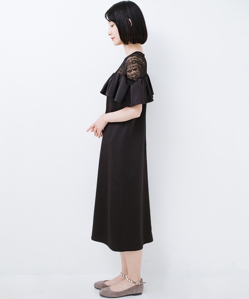 セール 結婚式くらい華やかに見せたっていいじゃない レース切り替えの大人フリルワンピース ワンピース Haco ハコ のファッション