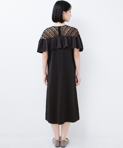 セール 結婚式くらい華やかに見せたっていいじゃない レース切り替えの大人フリルワンピース ワンピース Haco ハコ のファッション