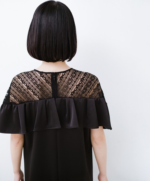 セール 結婚式くらい華やかに見せたっていいじゃない レース切り替えの大人フリルワンピース ワンピース Haco ハコ のファッション