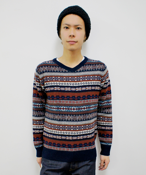 CIAOPANIC（チャオパニック）の「【Ciaopanic】　フェアアイルV/N（ニット/セーター・メンズ・チャコールグレー/ワインレッド/ネイビー/グレー・LARGE/MEDIUM）」の3枚目の写真