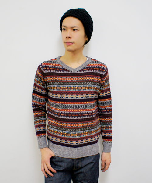 CIAOPANIC（チャオパニック）の「【Ciaopanic】　フェアアイルV/N（ニット/セーター・メンズ・チャコールグレー/ワインレッド/ネイビー/グレー・LARGE/MEDIUM）」の2枚目の写真