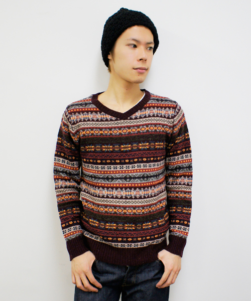 CIAOPANIC（チャオパニック）の「【Ciaopanic】　フェアアイルV/N（ニット/セーター・メンズ・チャコールグレー/ワインレッド/ネイビー/グレー・LARGE/MEDIUM）」の4枚目の写真