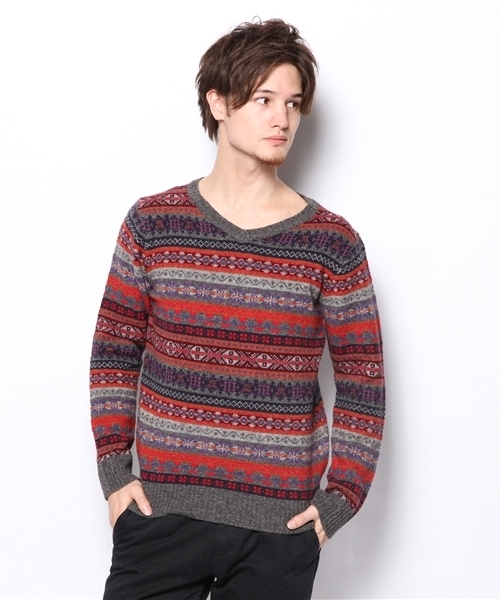 CIAOPANIC（チャオパニック）の「【Ciaopanic】　フェアアイルV/N（ニット/セーター・メンズ・チャコールグレー/ワインレッド/ネイビー/グレー・LARGE/MEDIUM）」の11枚目の写真