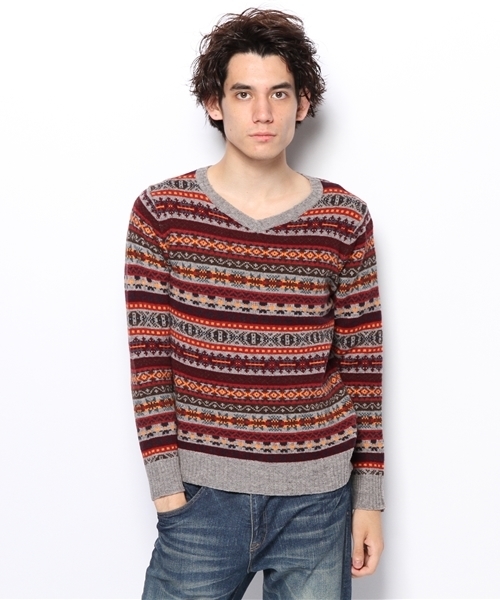 CIAOPANIC（チャオパニック）の「【Ciaopanic】　フェアアイルV/N（ニット/セーター・メンズ・チャコールグレー/ワインレッド/ネイビー/グレー・LARGE/MEDIUM）」の13枚目の写真