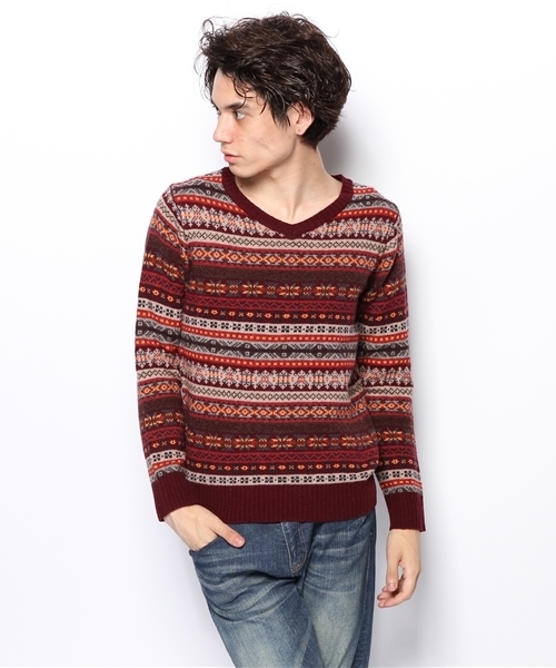 CIAOPANIC（チャオパニック）の「【Ciaopanic】　フェアアイルV/N（ニット/セーター・メンズ・チャコールグレー/ワインレッド/ネイビー/グレー・LARGE/MEDIUM）」の14枚目の写真