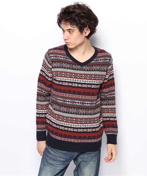 CIAOPANIC（チャオパニック）の「【Ciaopanic】　フェアアイルV/N（ニット/セーター・メンズ・チャコールグレー/ワインレッド/ネイビー/グレー・LARGE/MEDIUM）」の5枚目の写真