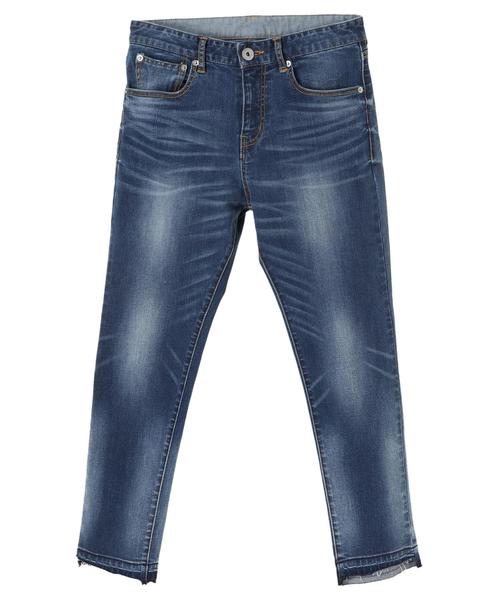 Editt by YECCA VECCA（エディットバイイェッカヴェッカ）の「裾カットオフデニムパンツ 〇（デニムパンツ・レディース・ホワイト/インディゴブルー/ライトインディゴブルー・S/M）」の5枚目の写真