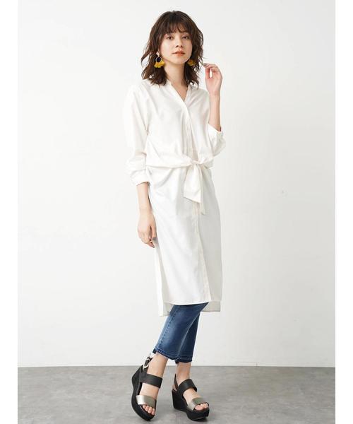 Editt by YECCA VECCA（エディットバイイェッカヴェッカ）の「裾カットオフデニムパンツ 〇（デニムパンツ・レディース・ホワイト/インディゴブルー/ライトインディゴブルー・S/M）」の8枚目の写真