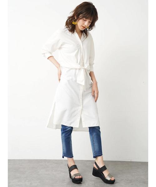 Editt by YECCA VECCA（エディットバイイェッカヴェッカ）の「裾カットオフデニムパンツ 〇（デニムパンツ・レディース・ホワイト/インディゴブルー/ライトインディゴブルー・S/M）」の10枚目の写真