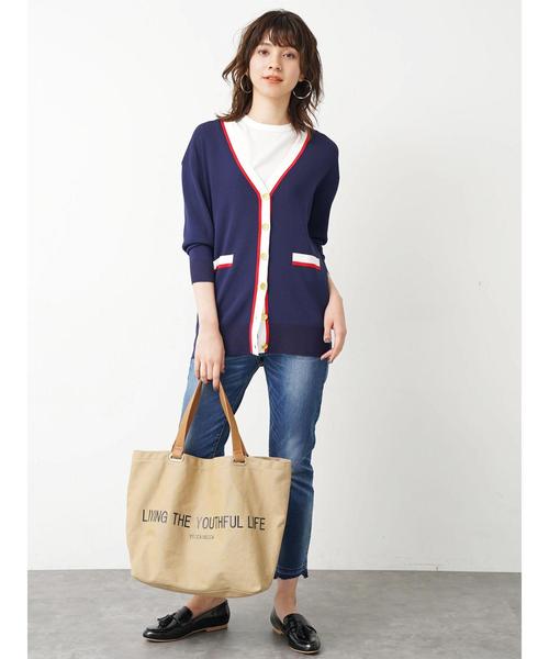 Editt by YECCA VECCA（エディットバイイェッカヴェッカ）の「裾カットオフデニムパンツ 〇（デニムパンツ・レディース・ホワイト/インディゴブルー/ライトインディゴブルー・S/M）」の13枚目の写真